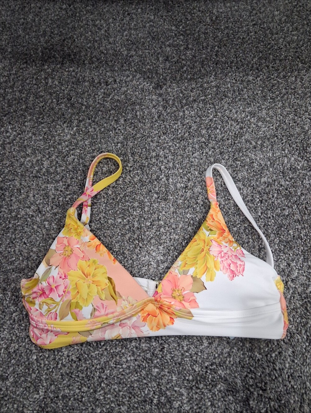 Antonio Melani Patchwork Wireless Bralette Bikini Top Size Small NWT